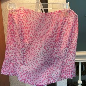 Summer Pink and White Polka Dot Leopard Print Bustier